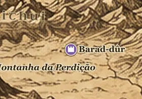 Barad-dûr no mapa da Terra-média