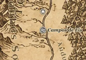 Campos de Lis no mapa da Terra-média