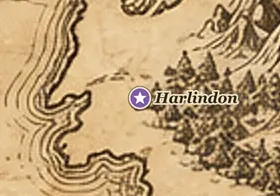 Harlindon no mapa da Terra-média