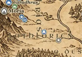 Lothlórien no mapa da Terra-média