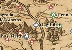 Osgiliath no mapa da Terra-média