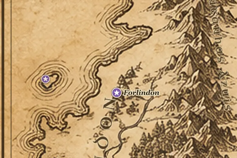 Tol Fuin no mapa da Terra-média