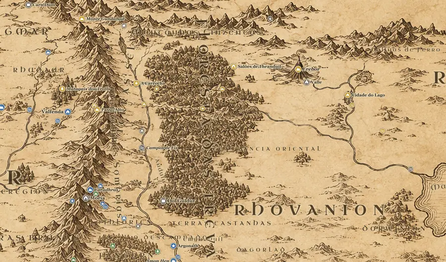Rhovanion no mapa da Terra-média