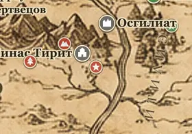Пеленнорские поля на карте Средиземья