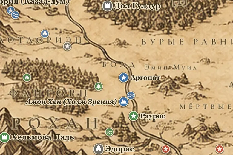 Волд на карте Средиземья