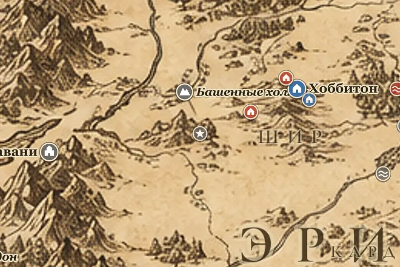 Западная марка на карте Средиземья